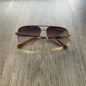 quay australia high key mini gold bronze metal aviator frame sunglasses eyewear